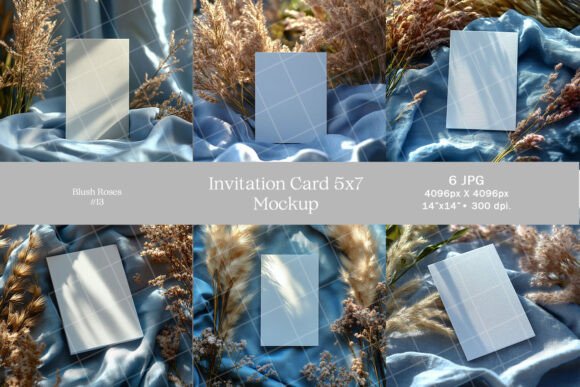 Download 5x7 Invitation Card Mockup Blue JPG - Premium Resources