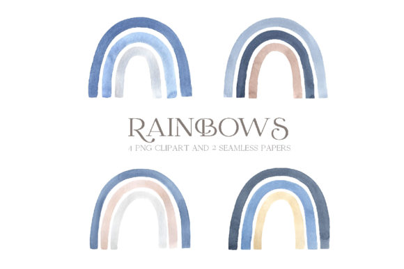 Download Watercolor Blue Baby Boy Rainbow Clipart - Premium Resources