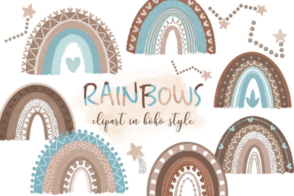 Download Boho Rainbow Clipart, Baby Blue - Premium Resources